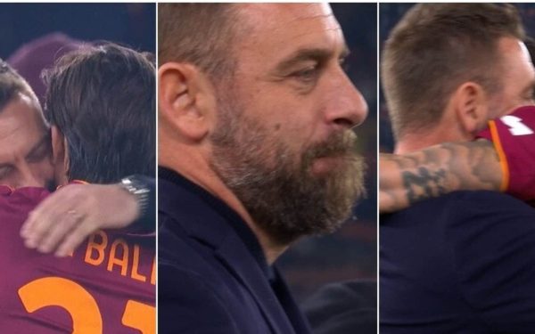 Îmbrățișarea recunoștinței: Dybala și Mancini îl salută pe De Rossi înainte de meci Înainte de startul meciului dintre AS Roma și Genoa, atmosfera de pe stadionul Olimpico a fost cu totul specială