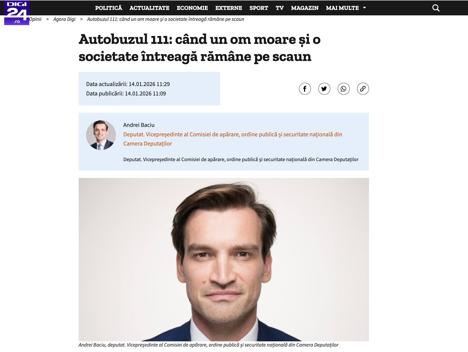 Bărbat moare în autobuz fără să fie observat