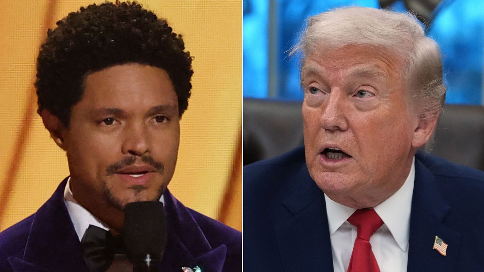 Donald Trump amenință cu acțiuni legale după comentariile comedianului Trevor Noah la Premiile Grammy Donald Trump a lansat o amenințare de acțiune legală împotriva lui Trevor Noah, gazda Premiilor Grammy de aseară, după ce comedianul a făcut afirmații controversate legate de președintele american și legăturile acestuia cu Jeffrey Epstein
