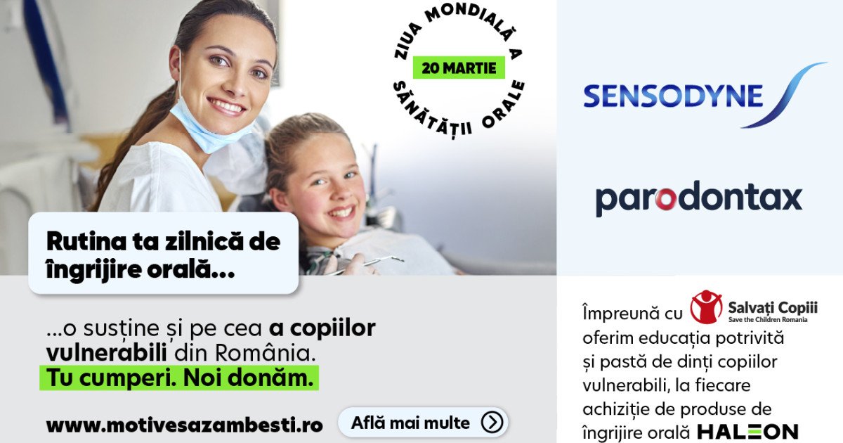 Mii de copii vulnerabili vor beneficia de produse de igienă orală, în urma unui parteneriat Haleon România și Salvați Copiii