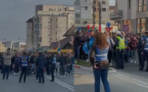 Minerii de la Complexul Energetic Oltenia au ieșit spontan în stradă la Târgu Jiu, într-un protest care a degenerat rapid într-un haos evident pe străzile orașului