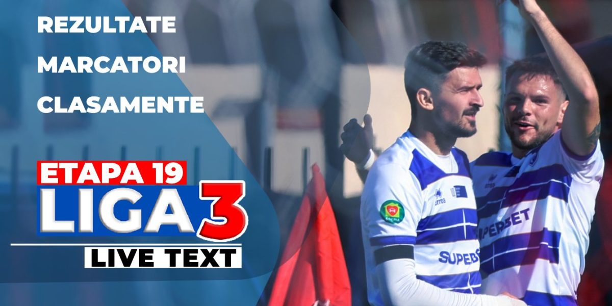 Liga 3 în plină acțiune, cu 20 de meciuri disputate simultan în etapa a 19-a După o săptămână plină de tensiune și emoții, etapa a 19-a din Liga 3 continuă să aducă surprize și momente de răscruce pentru echipele din campionat