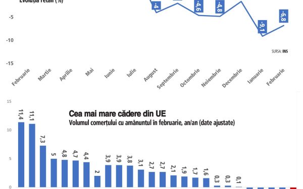În ciuda unei scăderi de 9,1% a vânzărilor în retail în luna ianuarie, comparativ cu aceeași perioadă a anului trecut, experții spun că nu e cazul de panică