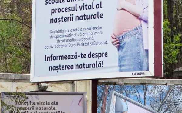 Panouri anti-cezariană în București: Parlamentarul semnalează pericolul