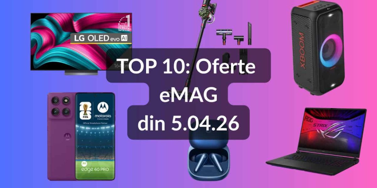 eMAG a actualizat oferta de produse pentru ziua de astăzi, fiind prezentate aproape 10 opțiuni speciale pentru pasionații de tehnologie și electrocasnice