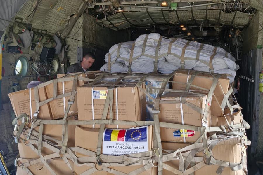 România trimite 15 tone de ajutoare în Liban: Avion MApN, cu alimente și corturi, a decolat