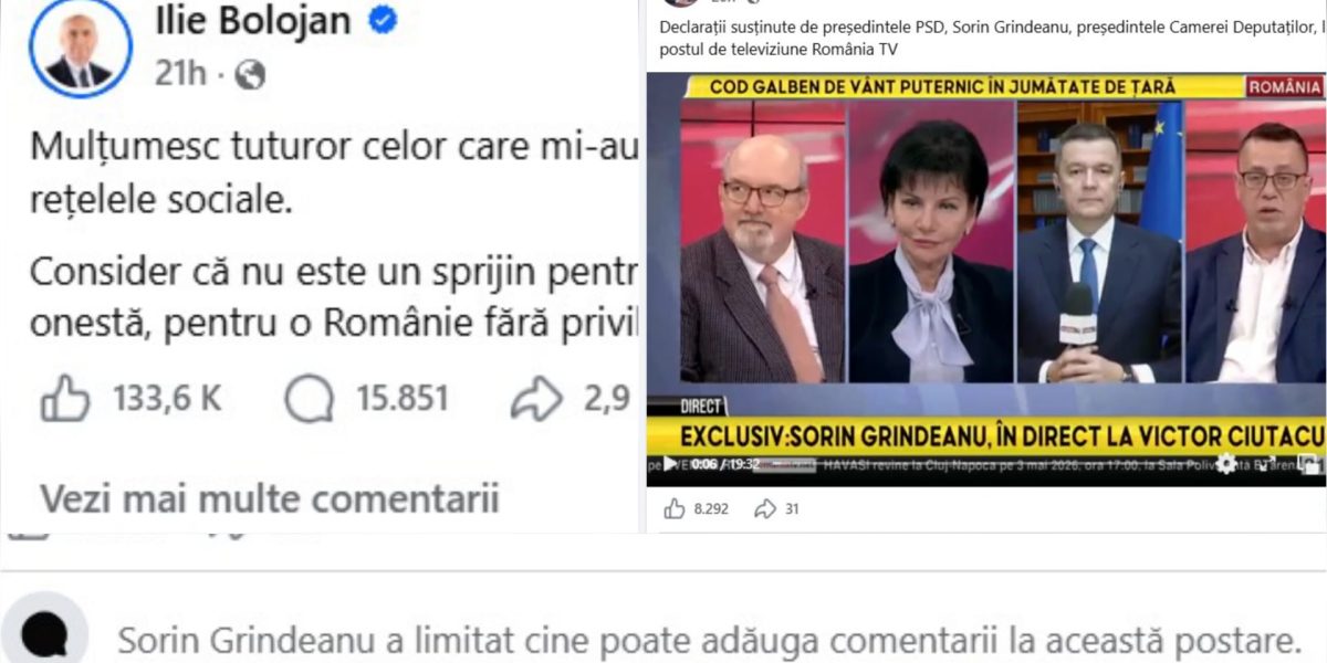 Bolojan vs. Grindeanu pe Facebook: Reacții libere vs. cenzură. PSD, umilit