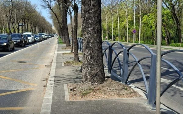 Autobuze pe bandă dedicată, din weekend, pe un bulevard aglomerat din București