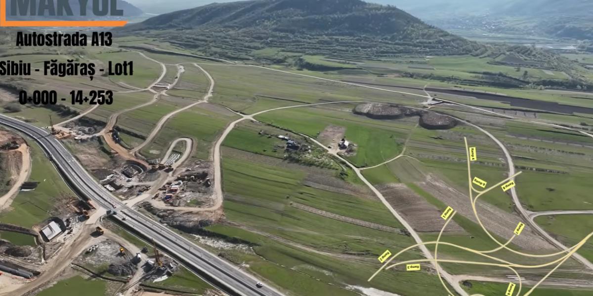 A13 Sibiu-Făgăraș: Cum avansează lucrările la nodul rutier-gigant din România
