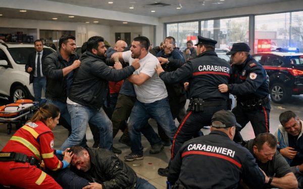 Bătaie ca-n filme într-un dealer auto din Italia: Români, indieni și pakistanezi, scandal total!