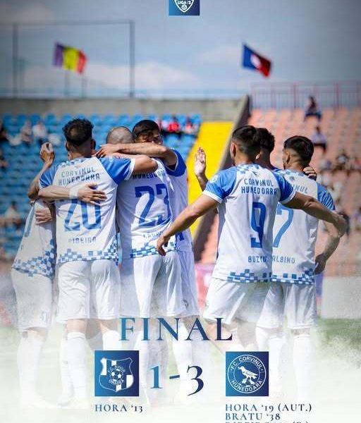 Corvinul, victorie la scor în deplasare cu FC Bihor, 3-1