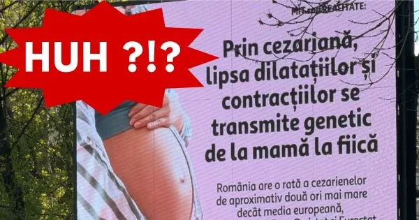 Campanie anti-cezariană, un mister: cine plătește panourile stradale?