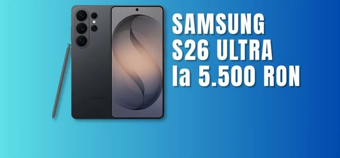 Noul Samsung S26 Ultra devine tot mai accesibil prin reduceri și oferte speciale Noul Samsung S26 Ultra, lansat acum aproape o lună, se află în plin proces de scădere a prețului pe piața românească