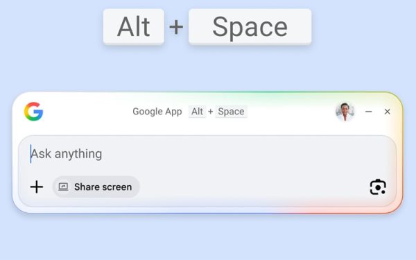 Google: Search și AI, integrate într-o aplicație Windows
