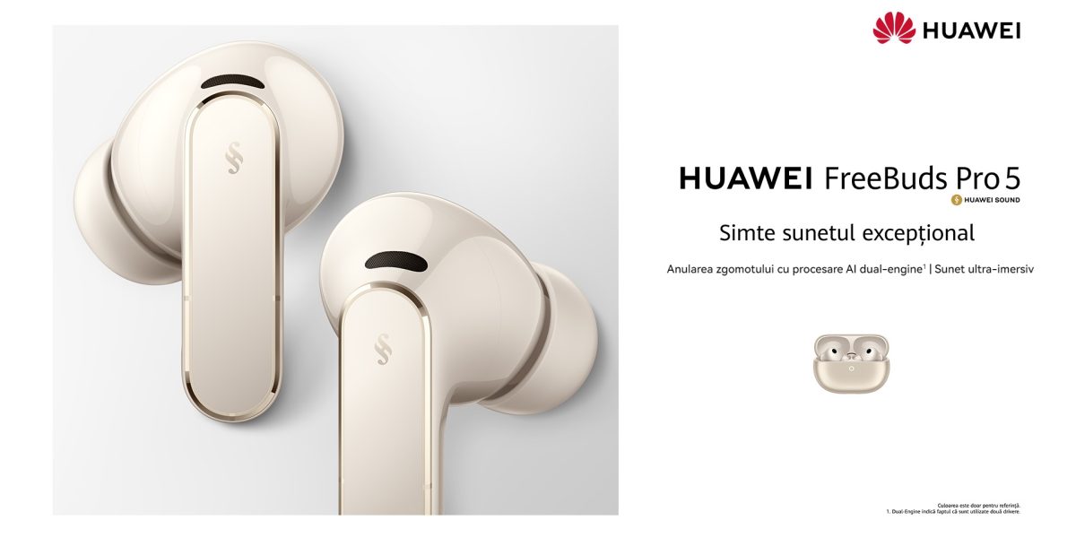 Huawei FreeBuds Pro 5: Sunet PERFECT, chiar și-n cea mai mare gălăgie! (P)