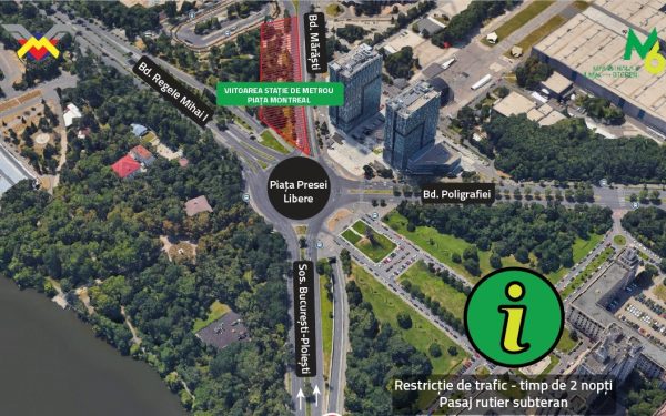 Restricții în Pasajul Piața Presei Libere: Atenție, șoferi din București!