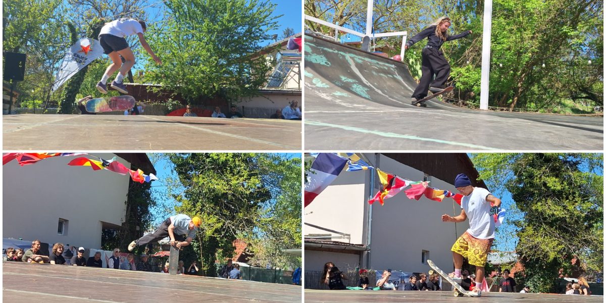 Skateboard freestyle, spectacol pe Mureș la Arad: peste 30 de sportivi în competiție