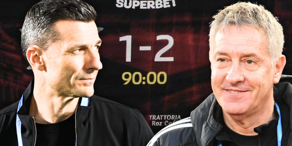 Costel Gâlcă, umilit la pauză de Bergodi după Rapid – U Cluj 1-2