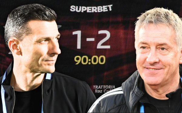 Costel Gâlcă, umilit la pauză de Bergodi după Rapid – U Cluj 1-2