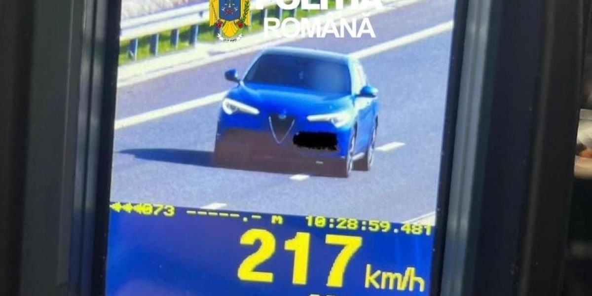 Tânăr din Godeni, prins cu 217 km/h în Olt: Ce surpriză i-au pregătit polițiștii