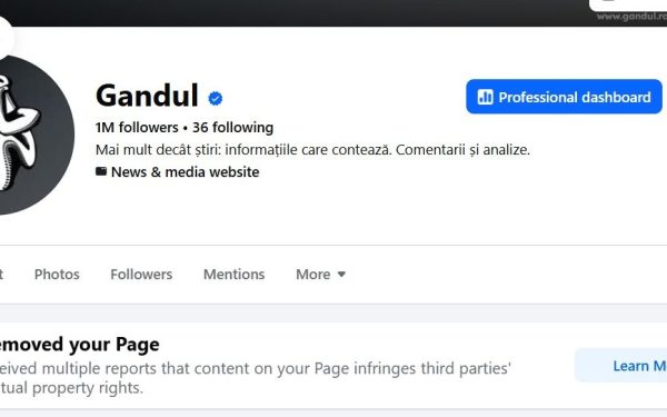 Platforma Facebook a închis pagina unui ziar important din România, lăsând publicația fără explicații și cu un impact major asupra traficului online