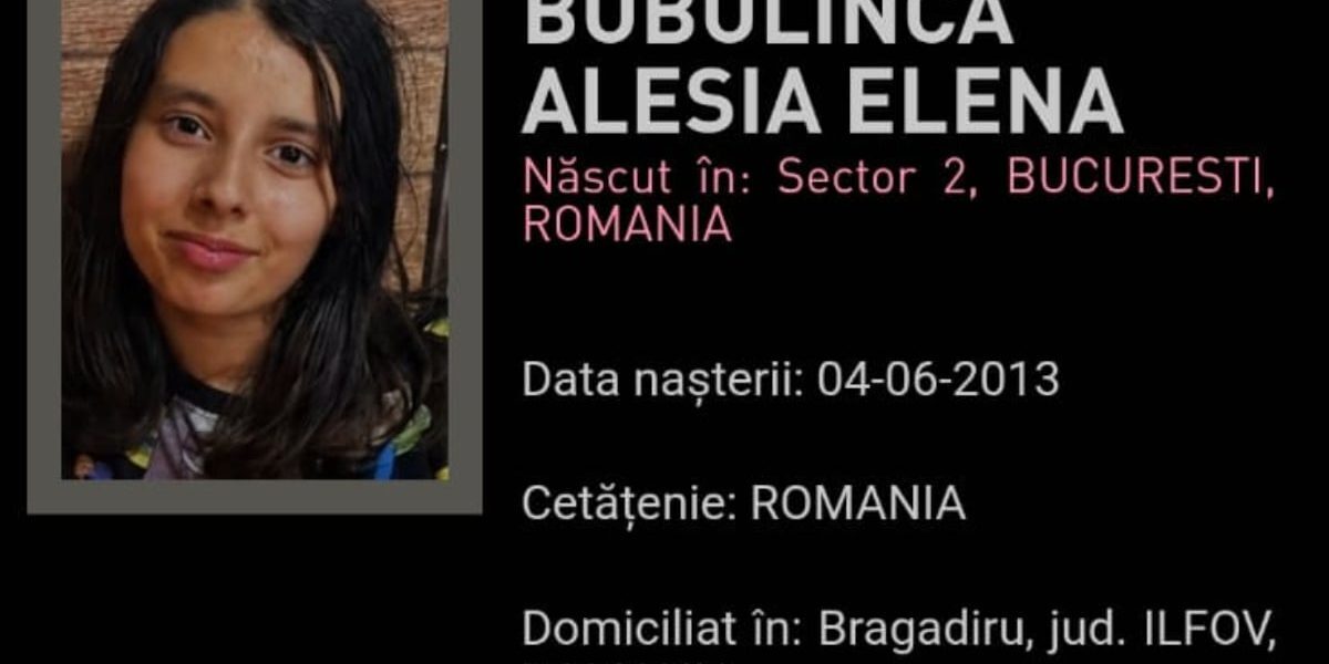 Fetiță dispărută din Bragadiru, RO-Alert pentru Bubulincă Alesia