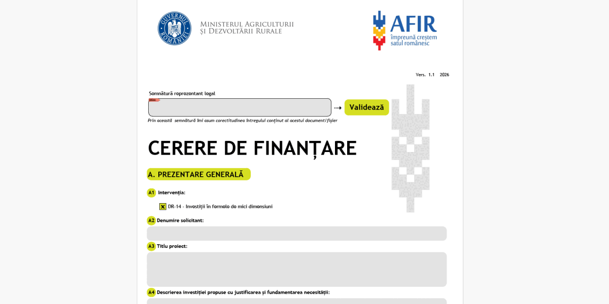 AFIR corectează granturi UE: 50.000 EUR pentru ferme mici