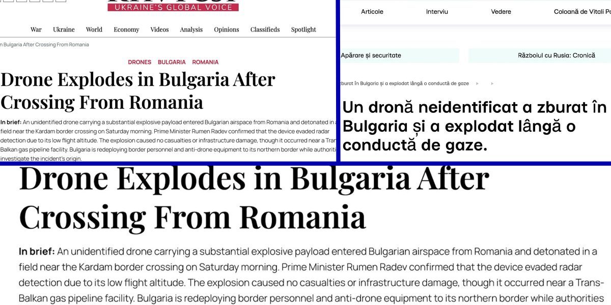 Presa ucraineană: Explozia dronei la granița cu România