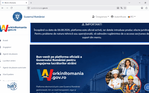 Platforma Workinromania pentru angajați non-UE e activă