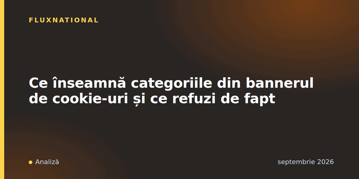 Ce înseamnă categoriile din bannerul de cookie-uri și ce refuzi de fapt