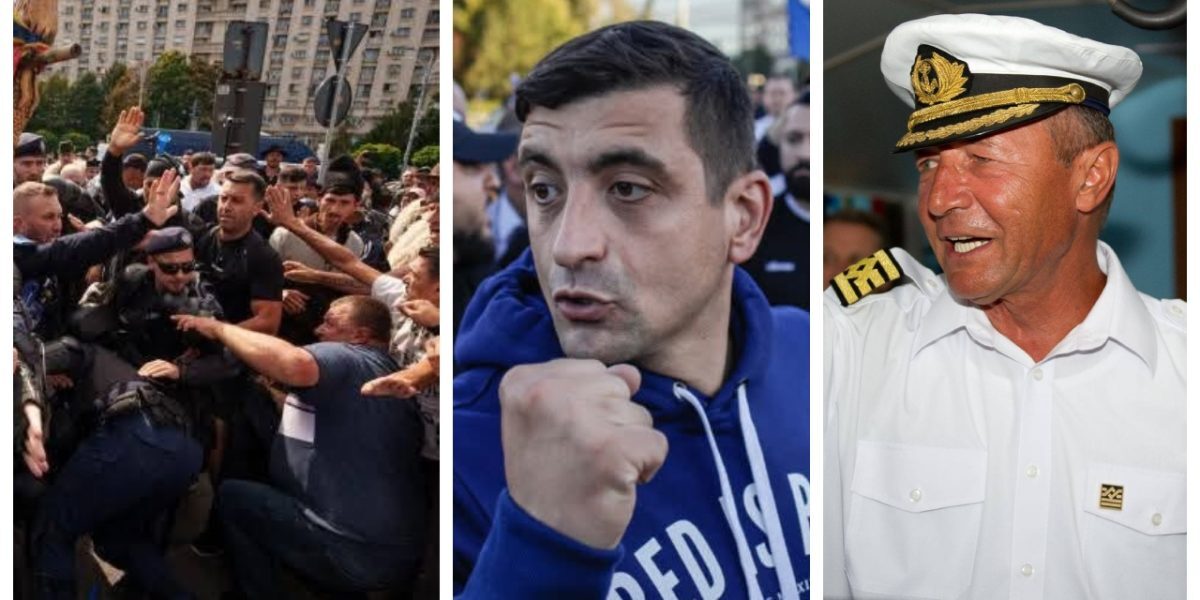 Băsescu: Huliganii, trimiși de cineva. Simion, „să dispară din politică” dacă-i în spate